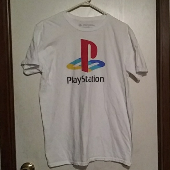 Ripple Junction Tops - Playstation White Tee Shirt Large Cotton